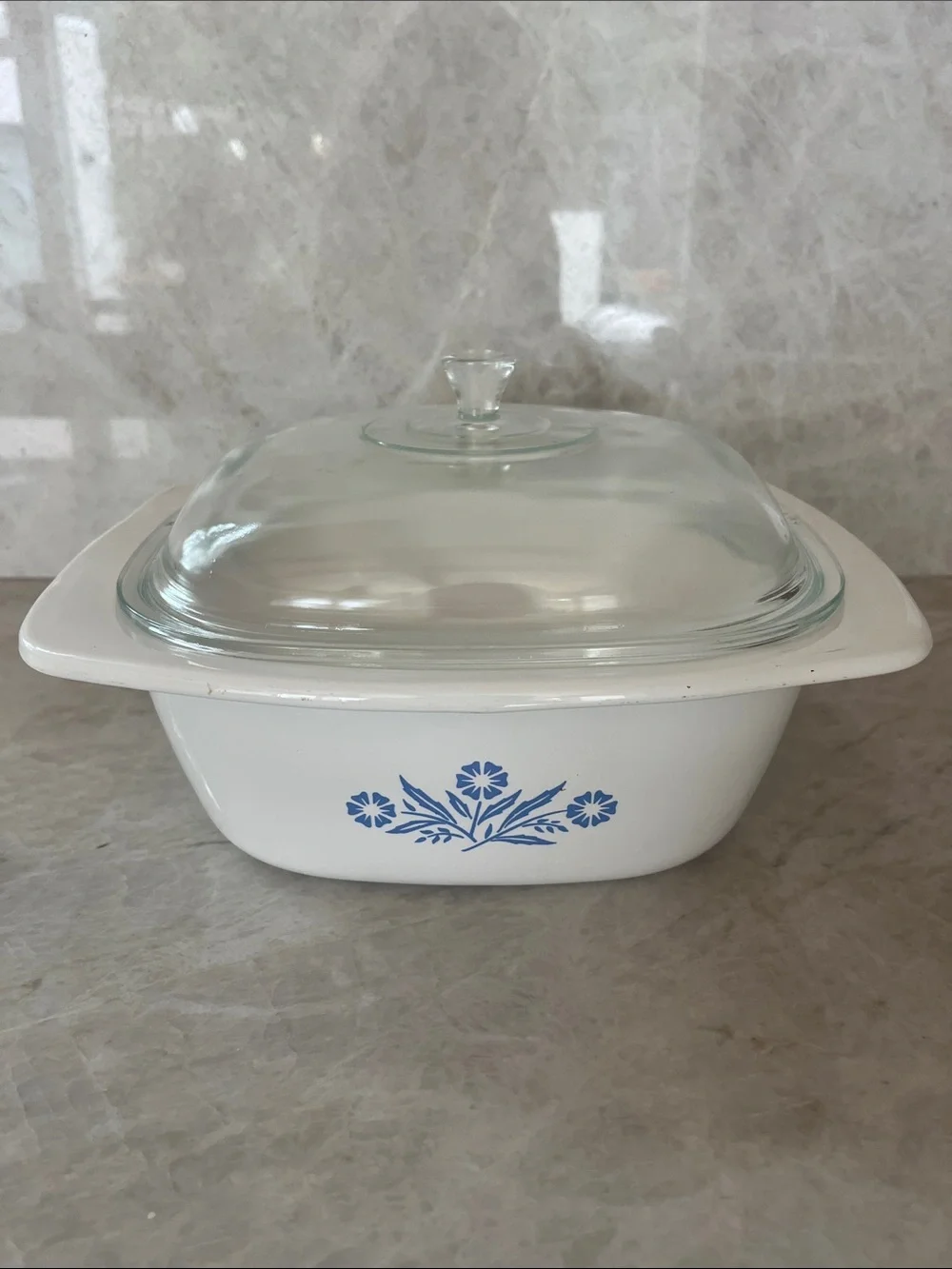 Vintage Corning Ware Blue Cornflower 4 Qt Dutch Oven P-34-B with Matching P-12-C
